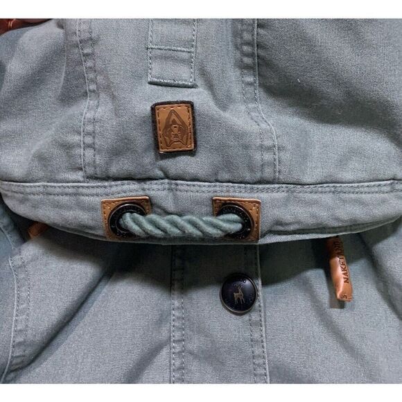 NAKETANO Womens Jacket Coat Size Small Brave Gray Full Zip Drawstring Hooded - Picture 4 of 12
